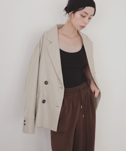 LIAN（リアン）の「ツイードダブルテーラードジャケット（テーラードジャケット・レディース・ブラック/ブラウン/グレー/アイボリー・FREE）」の17枚目の写真