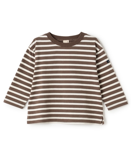 petit main(プティマイン)の「【GOODPRICE/食品防汚】ボーダー長袖T(Tシャツ/カットソー・キッズ・ライトブルー/グリーン/ネイビー/イエロー/ピンク/モカ・120cm/100cm/90cm/110cm/130cm/80cm)」の12枚目の写真