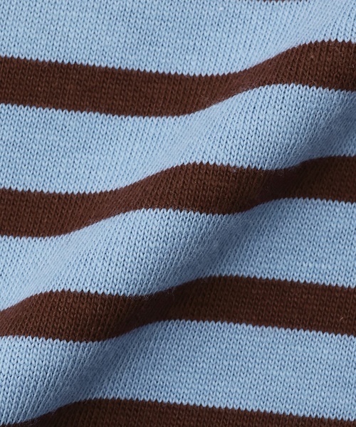 petit main(プティマイン)の「【GOODPRICE/食品防汚】ボーダー長袖T(Tシャツ/カットソー・キッズ・ライトブルー/グリーン/ネイビー/イエロー/ピンク/モカ・120cm/100cm/90cm/110cm/130cm/80cm)」の18枚目の写真