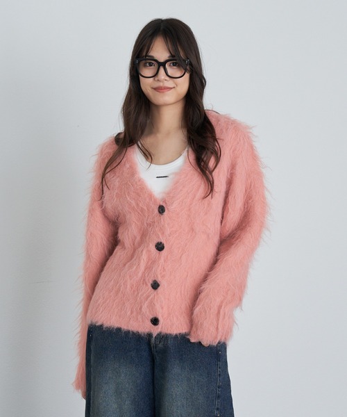 RAY CASSIN（レイカズン）の「シャギーVルーズカーディガン（カーディガン/ボレロ・レディース・グレー/ライトベージュ/パープル・FREE）」の18枚目の写真