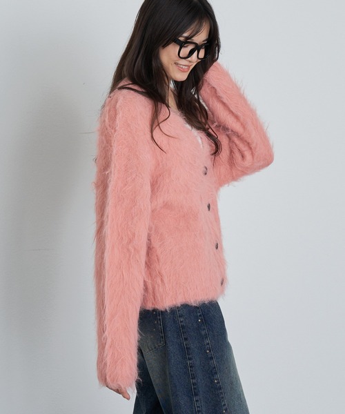 RAY CASSIN（レイカズン）の「シャギーVルーズカーディガン（カーディガン/ボレロ・レディース・グレー/ライトベージュ/パープル・FREE）」の16枚目の写真