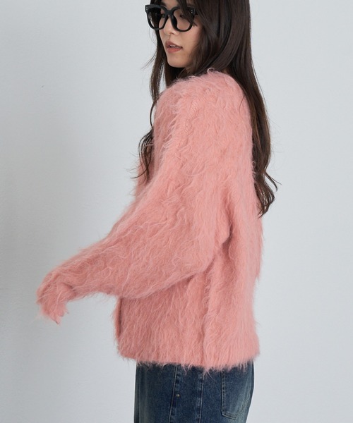 RAY CASSIN（レイカズン）の「シャギーVルーズカーディガン（カーディガン/ボレロ・レディース・グレー/ライトベージュ/パープル・FREE）」の20枚目の写真