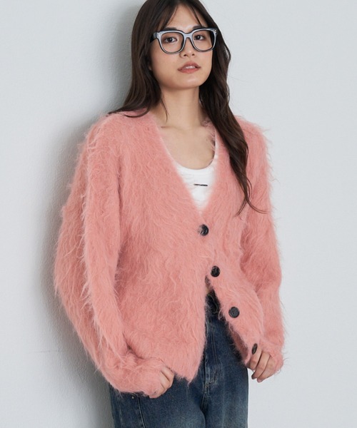 RAY CASSIN（レイカズン）の「シャギーVルーズカーディガン（カーディガン/ボレロ・レディース・グレー/ライトベージュ/パープル・FREE）」の21枚目の写真