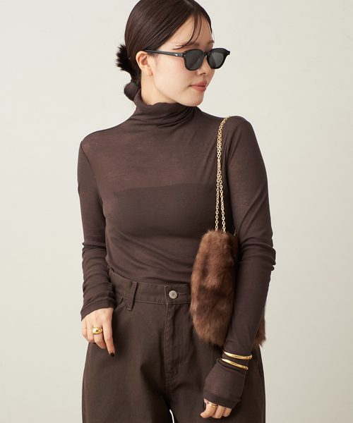 追加》Rib Sheer タートル（Tシャツ/カットソー）｜Plage