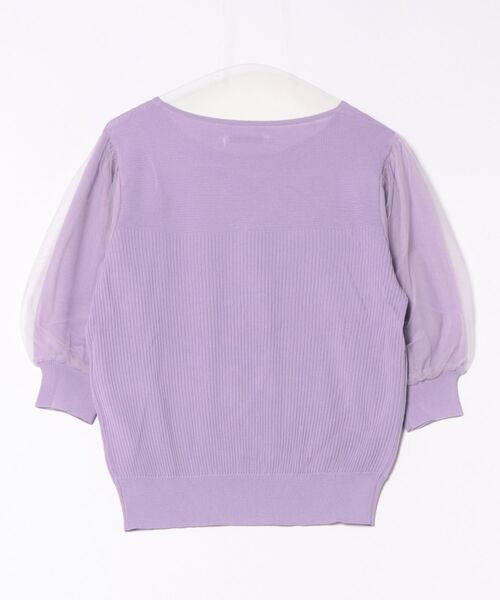 m.f.editorial(エムエフエディトリアル)の「【ストレッチ ハンドウォッシャブル】m.f.エディトリアル レディース 袖チュール ニットプルオーバー(ニット/セーター・レディース・ブラウン/ブルー/ブラック/ライラック・MEDIUM/LARGE)」の5枚目の写真