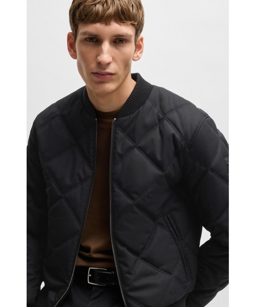 BOSS(ボス)の「レギュラーフィットジャケット ダイヤキルティング&コットンリブ(その他アウター・メンズ・ブラック・56/54/48/50/44/46/52/58)」の3枚目の写真