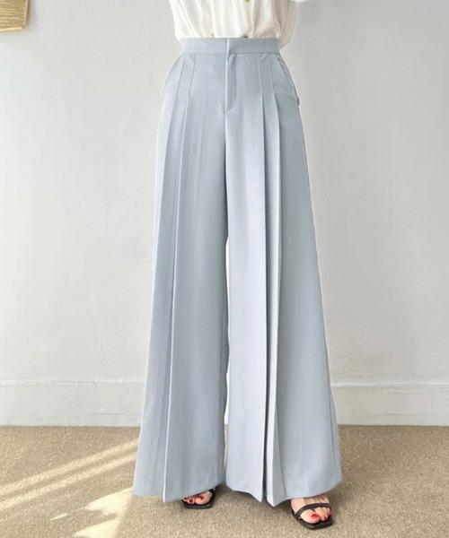 Doula Doula（ドゥーラドゥーラ）の「ワイドタックフレアパンツ（その他パンツ・レディース・ブラック/ベージュ/ブルー・S/M/L）」の22枚目の写真