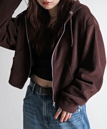 COURO | カットコーデュロイジップアップパーカー(パーカー)