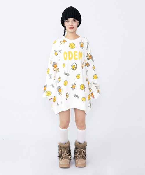 PUNYUS（プニュズ）の「【新サイズ】フード総柄スウェット（GYOZA・ODEN）（スウェット・レディース・レッド系その他/ベージュ・1/2/3/4/5）」の17枚目の写真