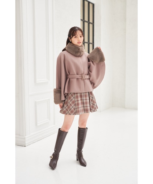 tocco closet（トッコ　クローゼット）の「インナーパンツ付きチェックミニスカート（スカート・レディース・マスタード/ブラウン・M）」の7枚目の写真