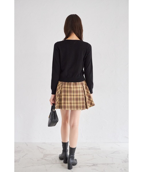 tocco closet（トッコ　クローゼット）の「インナーパンツ付きチェックミニスカート（スカート・レディース・マスタード/ブラウン・M）」の12枚目の写真