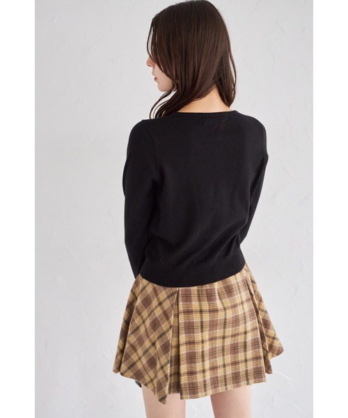 tocco closet（トッコ　クローゼット）の「インナーパンツ付きチェックミニスカート（スカート・レディース・マスタード/ブラウン・M）」の14枚目の写真