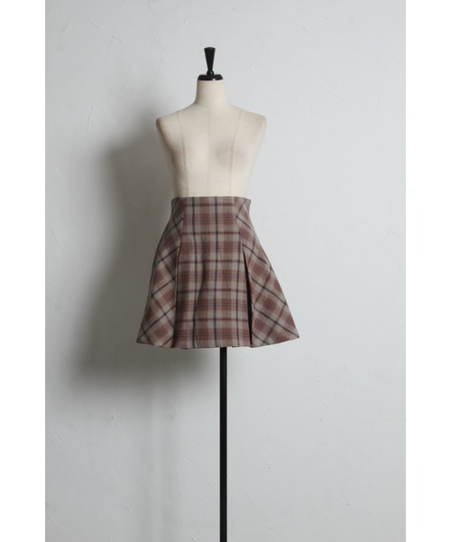 tocco closet（トッコ　クローゼット）の「インナーパンツ付きチェックミニスカート（スカート・レディース・マスタード/ブラウン・M）」の15枚目の写真