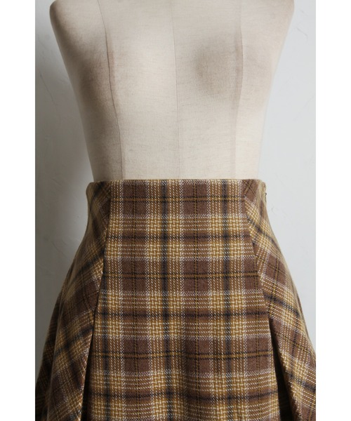 tocco closet（トッコ　クローゼット）の「インナーパンツ付きチェックミニスカート（スカート・レディース・マスタード/ブラウン・M）」の21枚目の写真