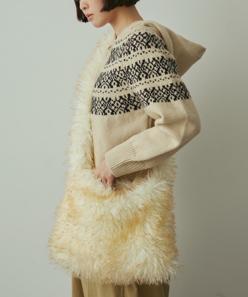 full/fill.（フルフィル）の「fur shoulder bag / ファーショルダーバッグ（ショルダーバッグ・レディース・ベージュ/アイボリー・FREE）」の6枚目の写真