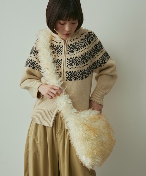 full/fill.（フルフィル）の「fur shoulder bag / ファーショルダーバッグ（ショルダーバッグ・レディース・ベージュ/アイボリー・FREE）」の5枚目の写真