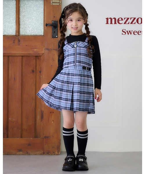 セール】サイドベルトつきチェックプリーツ キュロットスカート