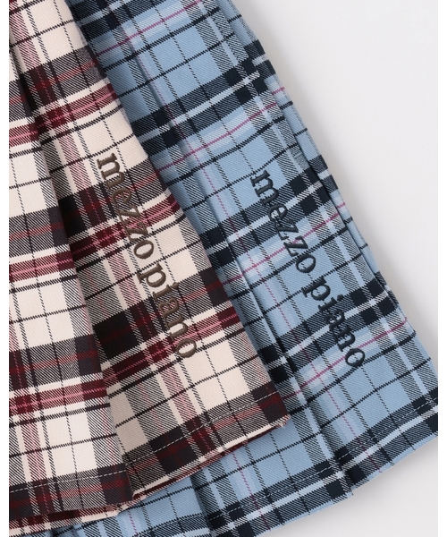 セール】サイドベルトつきチェックプリーツ キュロットスカート