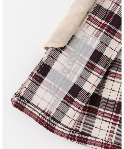 セール】サイドベルトつきチェックプリーツ キュロットスカート