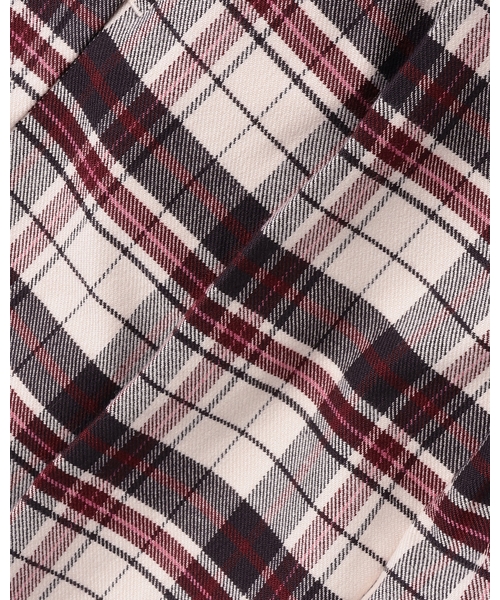 セール】サイドベルトつきチェックプリーツ キュロットスカート