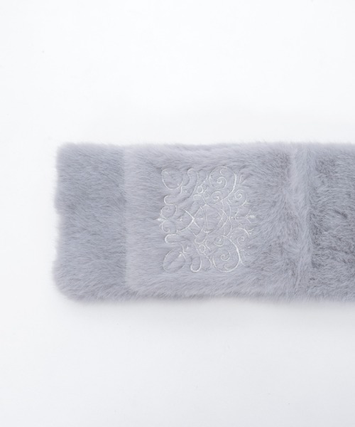 axes femme（アクシーズファム）の「刺繍ファーティペット（マフラー・レディース・グレー/キナリ・FREE）」の8枚目の写真