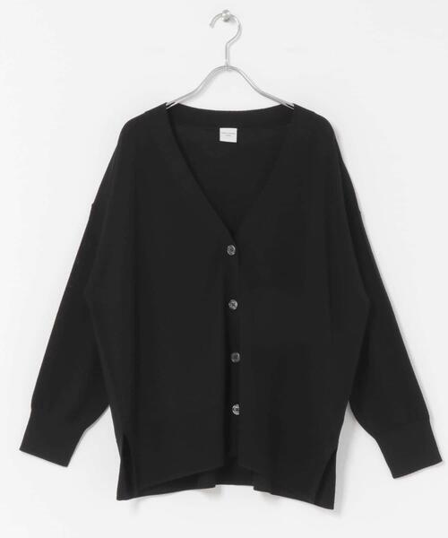 URBAN RESEARCH DOORS（アーバンリサーチドアーズ）の「ウォッシャブルウールVネックワイドカーディガン（カーディガン/ボレロ・レディース・ブラック/ベージュ系その他/ゴールド・MEDIUM）」の5枚目の写真