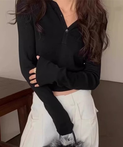 HALEY PESCA（ヘーリーペスカ）の「HALEY PESCA/ショート丈　フードニットトップス（ニット/セーター・レディース・ホワイト/レッド/ブラック/グレー・FREE）」の19枚目の写真