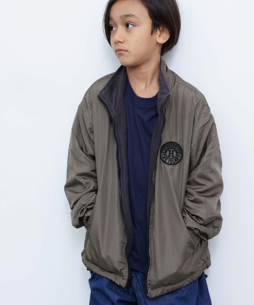 SHISKY(シスキー)の「【裏フリース】 2wayリバーシブルトラックジャケット(ナイロンジャケット・キッズ・ベージュ/チャコール/カーキ/ブラック・110/120/130/140/150/160)」の22枚目の写真