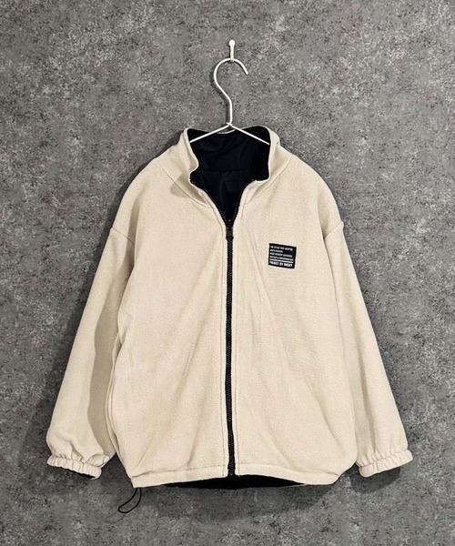 SHISKY(シスキー)の「【裏フリース】 2wayリバーシブルトラックジャケット(ナイロンジャケット・キッズ・ベージュ/チャコール/カーキ/ブラック・110/120/130/140/150/160)」の7枚目の写真