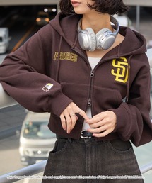 MLB | MLB/メジャーリーグベースボール 別注 ワッペン刺繍 ショート丈 ダブルジップ パーカー(パーカー)