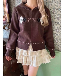 PHILLY | アーガイルデザインニットパーカー(パーカー)