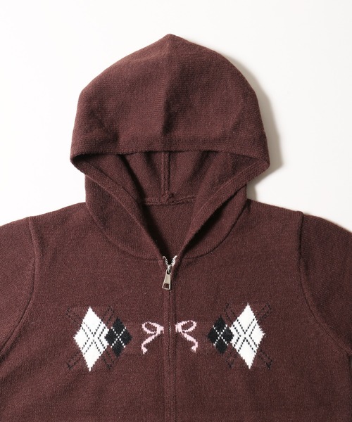 PHILLY（フィリー）の「アーガイルデザインニットパーカー（パーカー・レディース・ブラウン/グレー・FREE）」の14枚目の写真