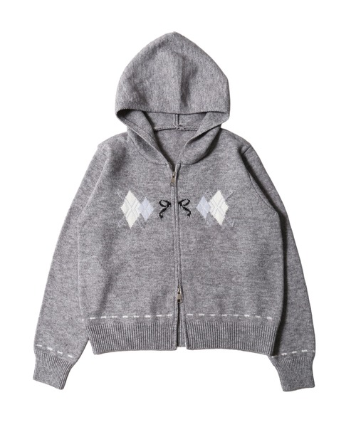 PHILLY（フィリー）の「アーガイルデザインニットパーカー（パーカー・レディース・ブラウン/グレー・FREE）」の12枚目の写真