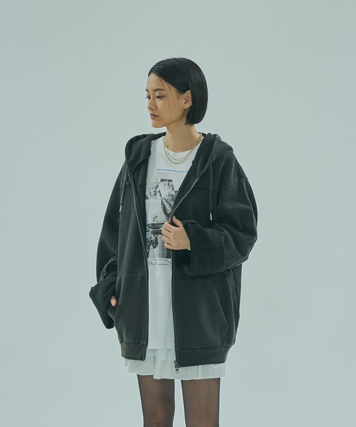 ROSE BUD（ローズバッド）の「(CREOLME)FULL ZIP HOODIE（パーカー・レディース・グレー/チャコールグレー・ONE SIZE）」の5枚目の写真