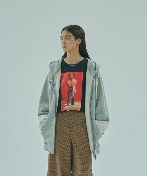 ROSE BUD（ローズバッド）の「(CREOLME)FULL ZIP HOODIE（パーカー・レディース・グレー/チャコールグレー・ONE SIZE）」の11枚目の写真