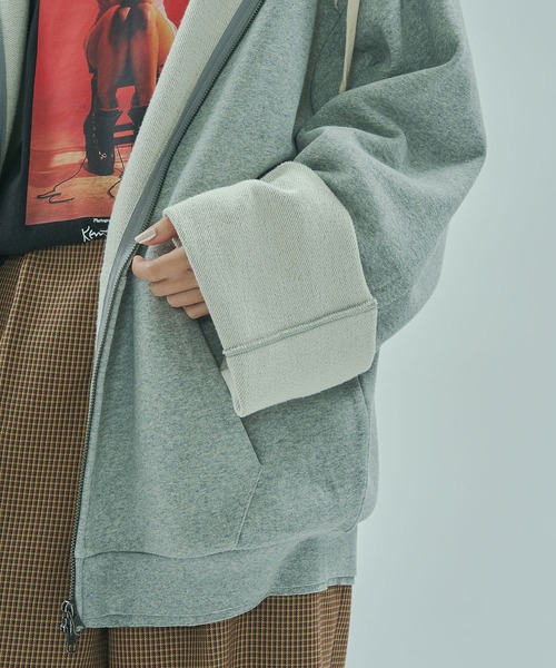 ROSE BUD（ローズバッド）の「(CREOLME)FULL ZIP HOODIE（パーカー・レディース・グレー/チャコールグレー・ONE SIZE）」の3枚目の写真