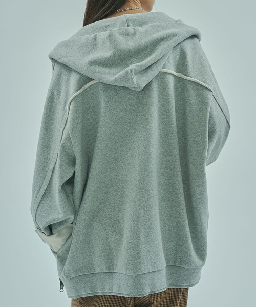 ROSE BUD（ローズバッド）の「(CREOLME)FULL ZIP HOODIE（パーカー・レディース・グレー/チャコールグレー・ONE SIZE）」の4枚目の写真