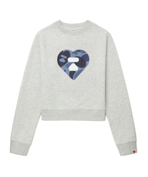A BATHING APE(アベイシングエイプ)の「CAMO HEART CROP SWEAT SHIRT(スウェット・レディース・ピンク/グレー/ブラック・X-SMALL/SMALL)」の3枚目の写真