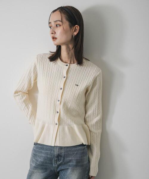 ミニケーブルペプラムセーター（ニット/セーター）｜SENSE OF PLACE by