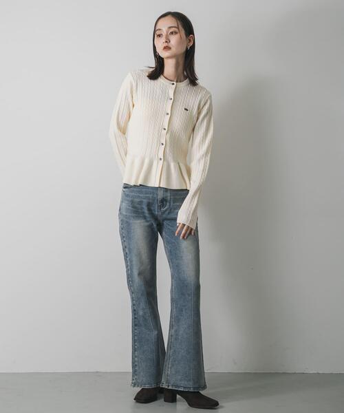 SENSE OF PLACE by URBAN RESEARCH（センスオブプレイスバイアーバンリサーチ）の「ミニケーブルペプラムセーター（ニット/セーター・レディース・ネイビー/レッド/アイボリー/チャコールグレー・ONE）」の10枚目の写真