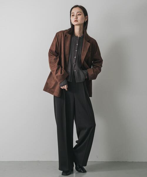 SENSE OF PLACE by URBAN RESEARCH（センスオブプレイスバイアーバンリサーチ）の「ミニケーブルペプラムセーター（ニット/セーター・レディース・ネイビー/レッド/アイボリー/チャコールグレー・ONE）」の15枚目の写真