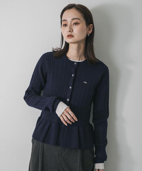 SENSE OF PLACE by URBAN RESEARCH（センスオブプレイスバイアーバンリサーチ）の「ミニケーブルペプラムセーター（ニット/セーター・レディース・ネイビー/レッド/アイボリー/チャコールグレー・ONE）」の22枚目の写真