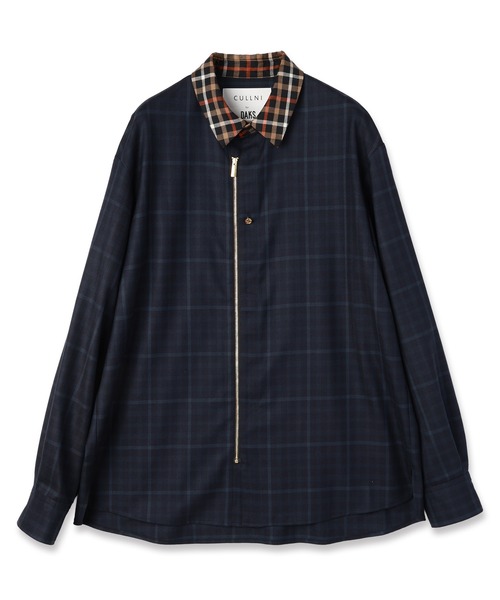 CULLNI（クルニ）の「CULLNI for DAKS LONDON Front Zip Shirt（シャツ/ブラウス・メンズ・ブラック/ホワイト/ネイビー/チェック・1/2/0）」の15枚目の写真