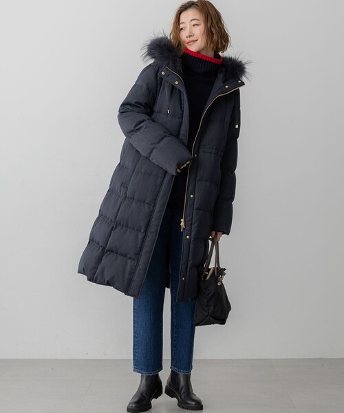 23区(ニジュウサンク)の「ウールカシミヤ コンビカラー オフタートル ニット(ニット/セーター・レディース・ネイビー系/ベージュ系/ライトグレー系・38)」の15枚目の写真