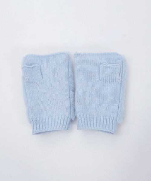 axes femme（アクシーズファム）の「アソートリボンファー手袋（手袋・レディース・キナリ/ブラック/サックスブルー・FREE）」の6枚目の写真