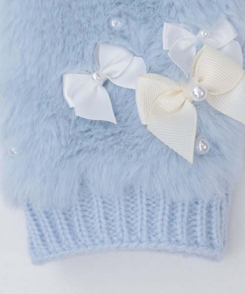 axes femme（アクシーズファム）の「アソートリボンファー手袋（手袋・レディース・キナリ/ブラック/サックスブルー・FREE）」の9枚目の写真