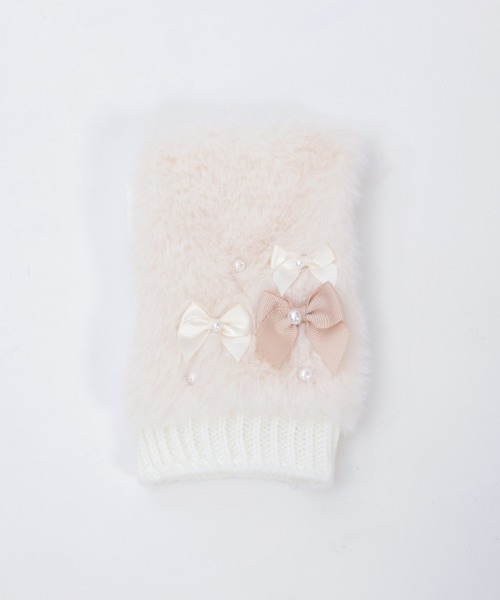 axes femme（アクシーズファム）の「アソートリボンファー手袋（手袋・レディース・キナリ/ブラック/サックスブルー・FREE）」の15枚目の写真