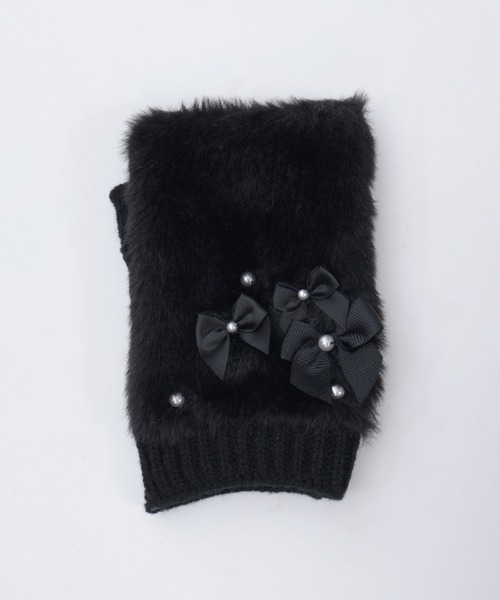 axes femme（アクシーズファム）の「アソートリボンファー手袋（手袋・レディース・キナリ/ブラック/サックスブルー・FREE）」の20枚目の写真