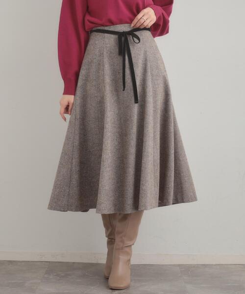 couture brooch(クチュールブローチ)の「【通勤・大人上品】ラメツイード フレアスカート(スカート・レディース・ブラック/ブラウン系その他・40/38/36/42)」の1枚目の写真