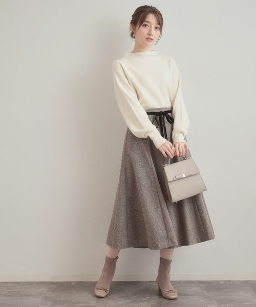 couture brooch(クチュールブローチ)の「【通勤・大人上品】ラメツイード フレアスカート(スカート・レディース・ブラック/ブラウン系その他・40/38/36/42)」の4枚目の写真